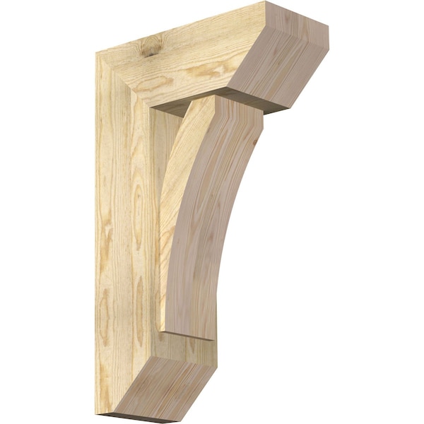 Ekena Millwork Thorton Slat Rough Sawn Bracket w/ Offset Brace, Douglas Fir, 8"W x 18"D x 30"H BKT0806X18X30THR06RDF - main